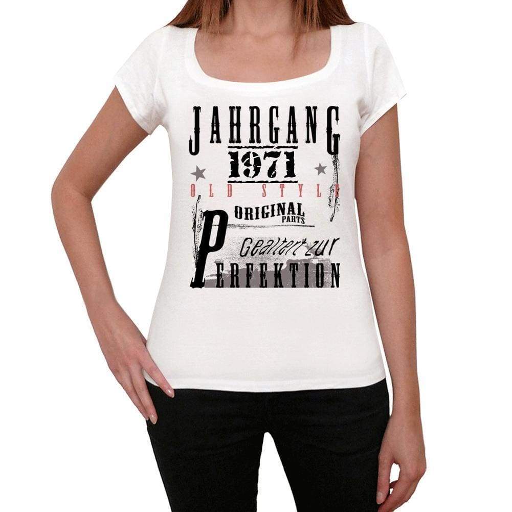 Jahrgang Birthday 1971 White Womens Short Sleeve Round Neck T-Shirt Gift T-Shirt 00351 - White / Xs - Casual