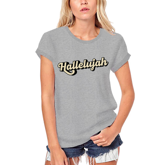 ULTRABASIC T-shirt religieux biologique pour femmes Chemise d’église du dimanche Hallelujah