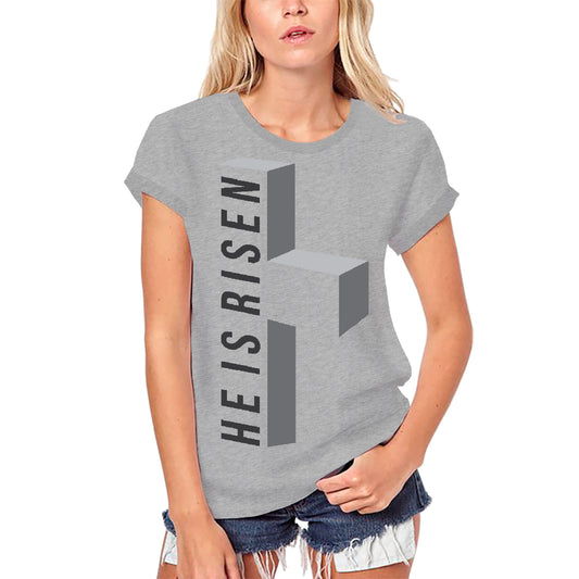 ULTRABASIC Frauen-Bio-Religions-T-Shirt „Er ist auferstanden – Bibel-Christus-Shirt“.