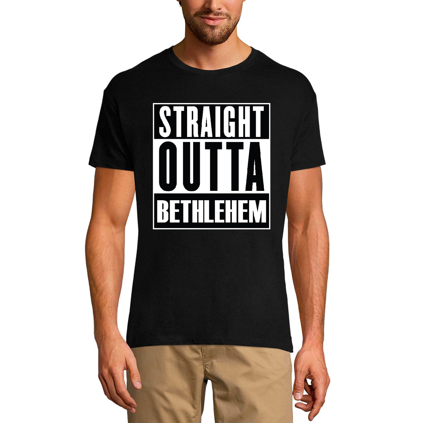 ULTRABASIC Herren religiöses T-Shirt Straight Outta Betlehem – Gott Jesus Christus Shirt