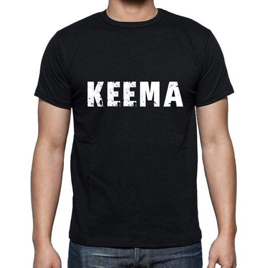 Keema Mens Short Sleeve Round Neck T-Shirt 5 Letters Black Word 00006 - Casual