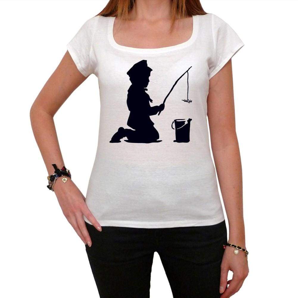 Kid Fishing Tshirt White Womens T-Shirt 00163