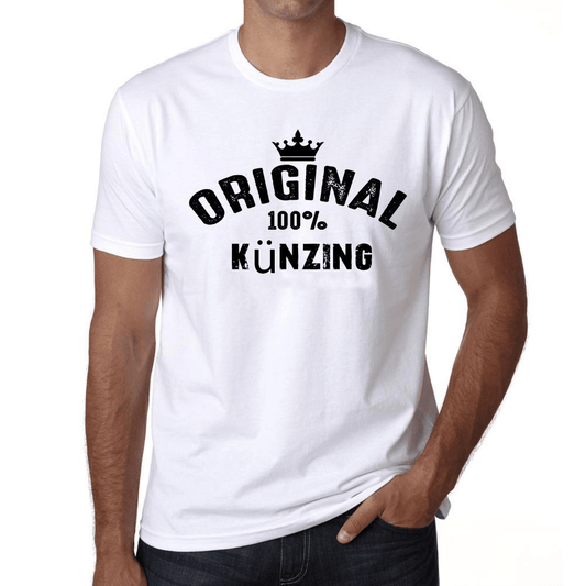 Künzing 100% German City White Mens Short Sleeve Round Neck T-Shirt 00001 - Casual