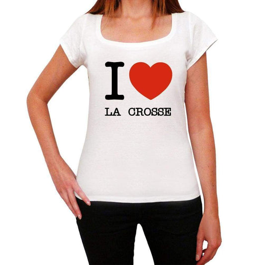 La Crosse I Love Citys White Womens Short Sleeve Round Neck T-Shirt 00012 - White / Xs - Casual