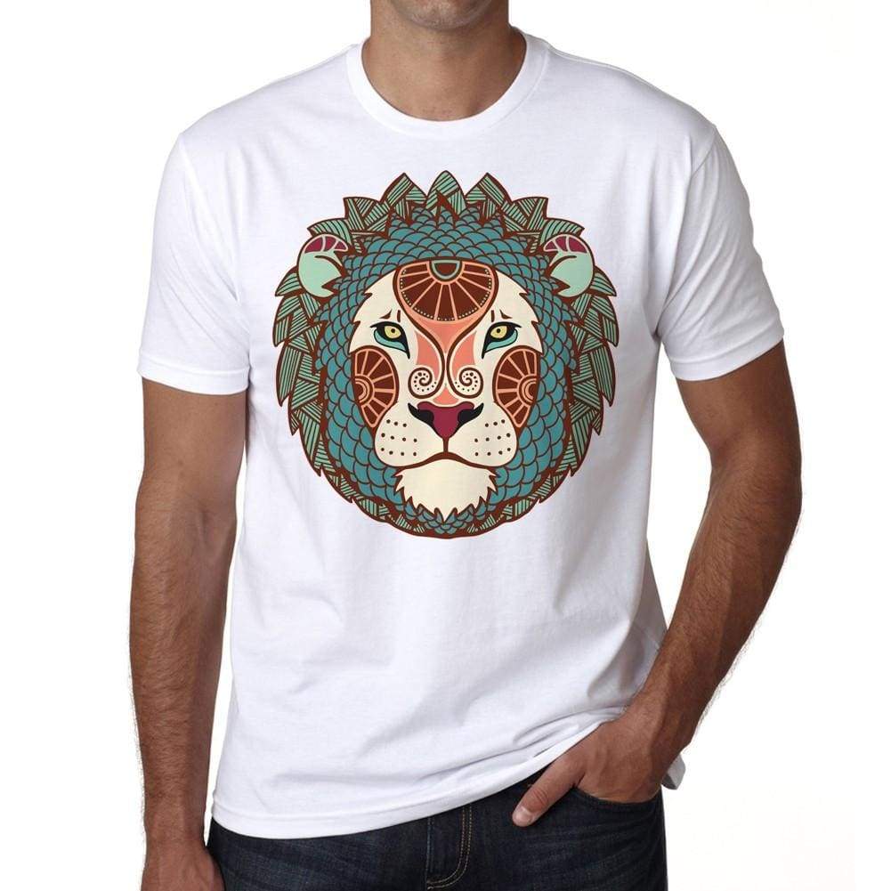 Leo Zodiac Sign Mens White Tee 100% Cotton 00213