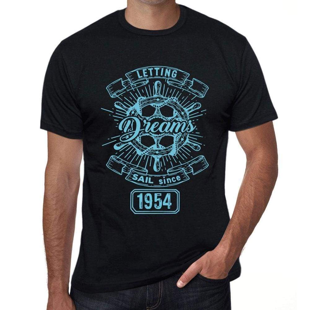 Letting Dreams Sail Since 1954 Mens T-Shirt Black Birthday Gift 00402 - Black / Xs - Casual