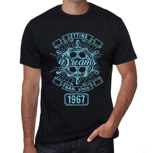 Letting Dreams Sail Since 1967 Mens T-Shirt Black Birthday Gift 00402 - Black / Xs - Casual