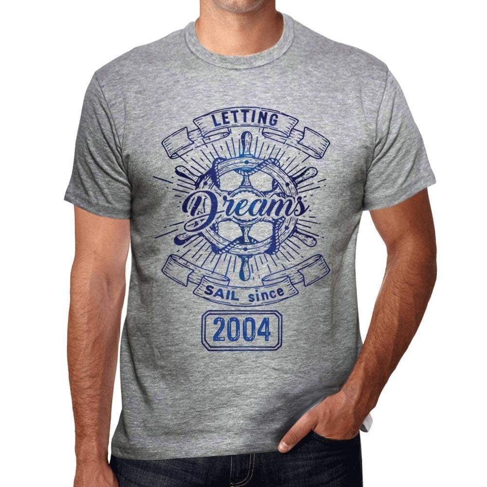 Letting Dreams Sail Since 2004 Mens T-Shirt Grey Birthday Gift 00403 - Grey / S - Casual