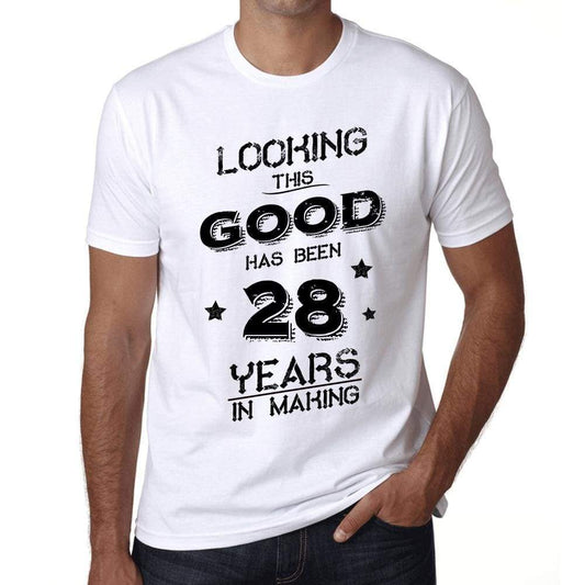 Looking This Good Has Been 28 Years Is Making Mens T-Shirt White Birthday Gift 00438 - White / Xs - Casual