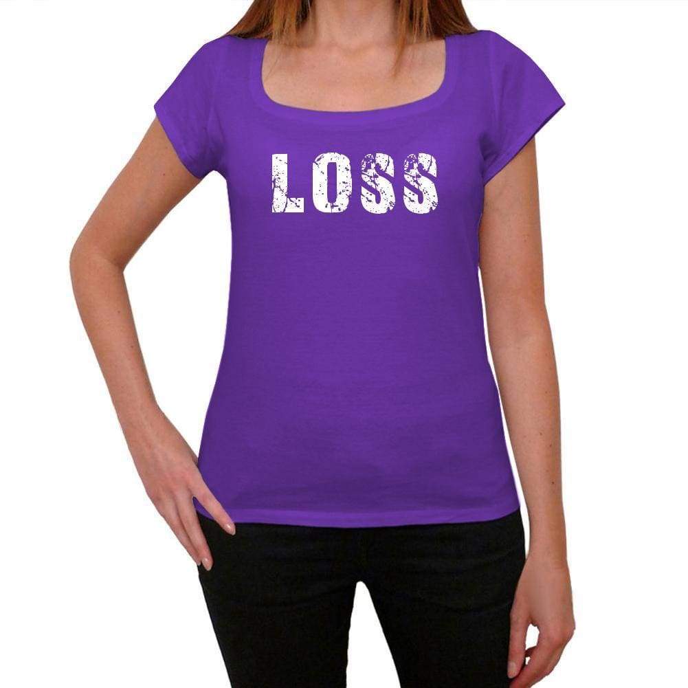 Loss Purple Womens Short Sleeve Round Neck T-Shirt 00041 - Purple / Xs - Casual