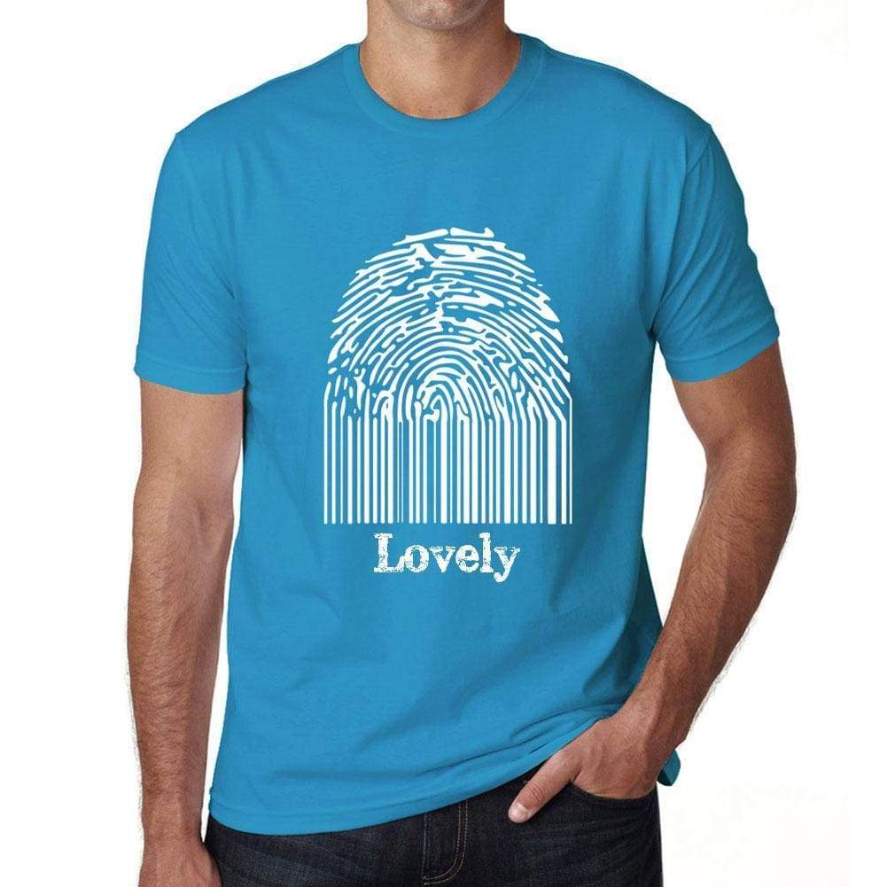 Lovely Fingerprint Blue Mens Short Sleeve Round Neck T-Shirt Gift T-Shirt 00311 - Blue / S - Casual