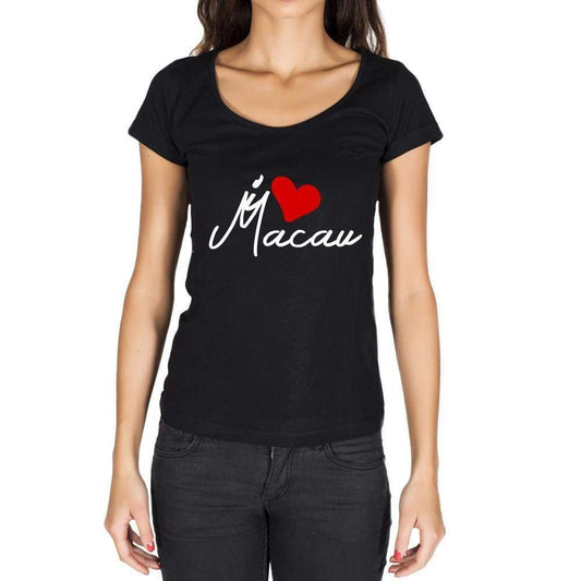 Macau Womens Short Sleeve Round Neck T-Shirt - Casual