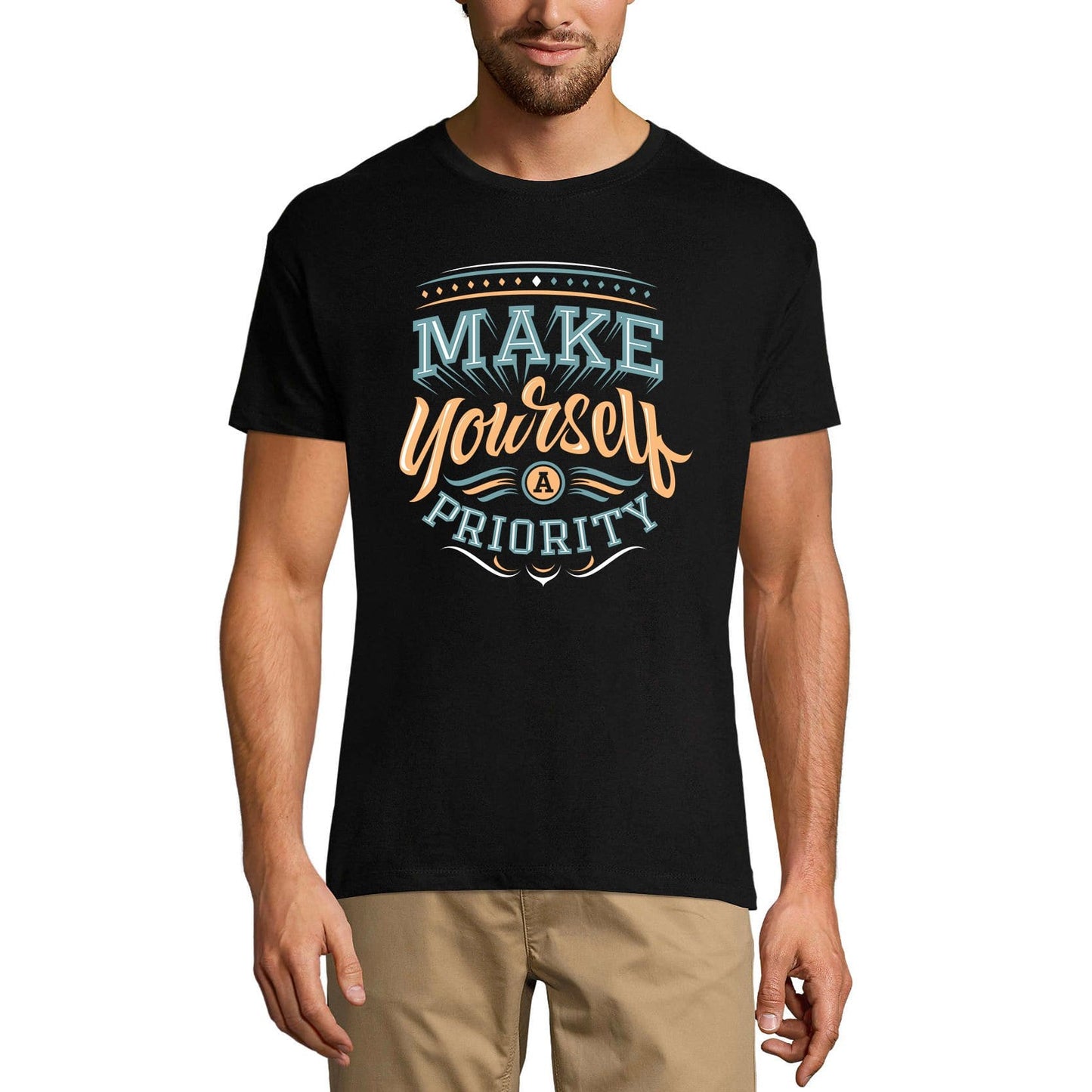 ULTRABASIC Men's T-Shirt Make Yourself A Priority - Short Sleeve Tee shirt