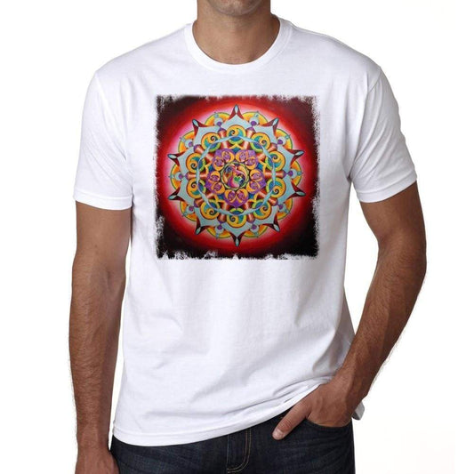 Mandala 1 H Mens White Tee 100% Cotton 00175