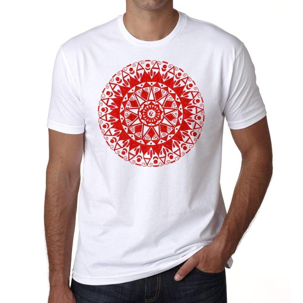 Mandala 11 H Mens White Tee 100% Cotton 00175