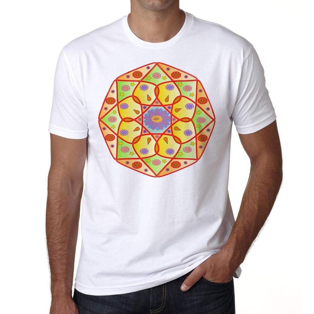 Mandala 17 H Mens White Tee 100% Cotton 00175