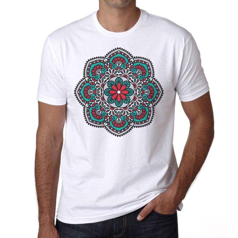 Mandala 23 H Mens White Tee 100% Cotton 00175