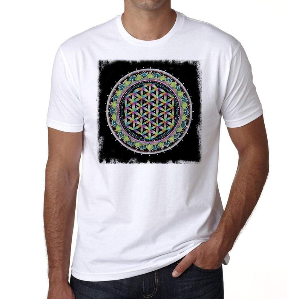 Mandala 3 H Mens White Tee 100% Cotton 00175