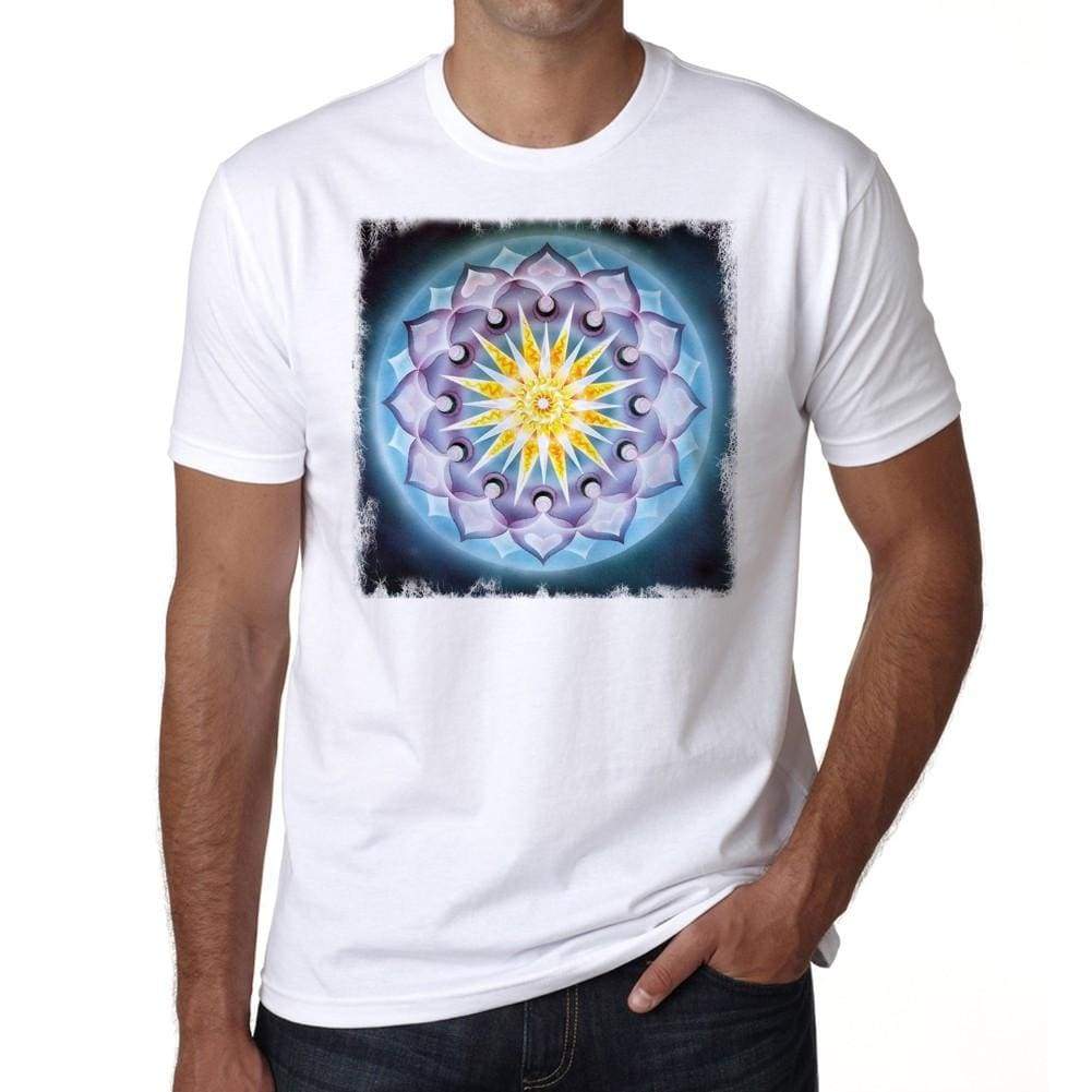 Mandala 9 H Mens White Tee 100% Cotton 00175