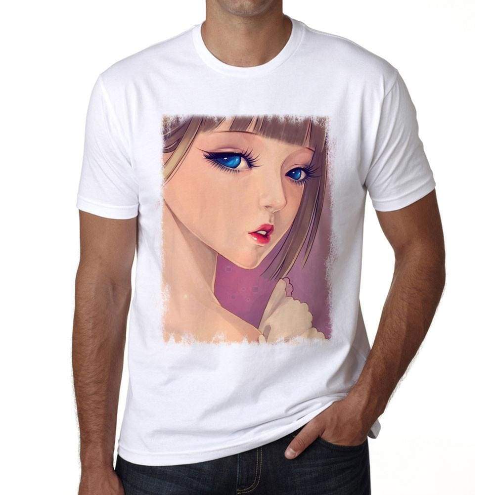 Manga Blonde Girl With Blue Eyes T-Shirt For Men T Shirt Gift 00089 - T-Shirt