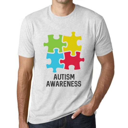 Mens Graphic T-Shirt Autism Awareness Vintage White - Vintage White / XS / Cotton - T-Shirt