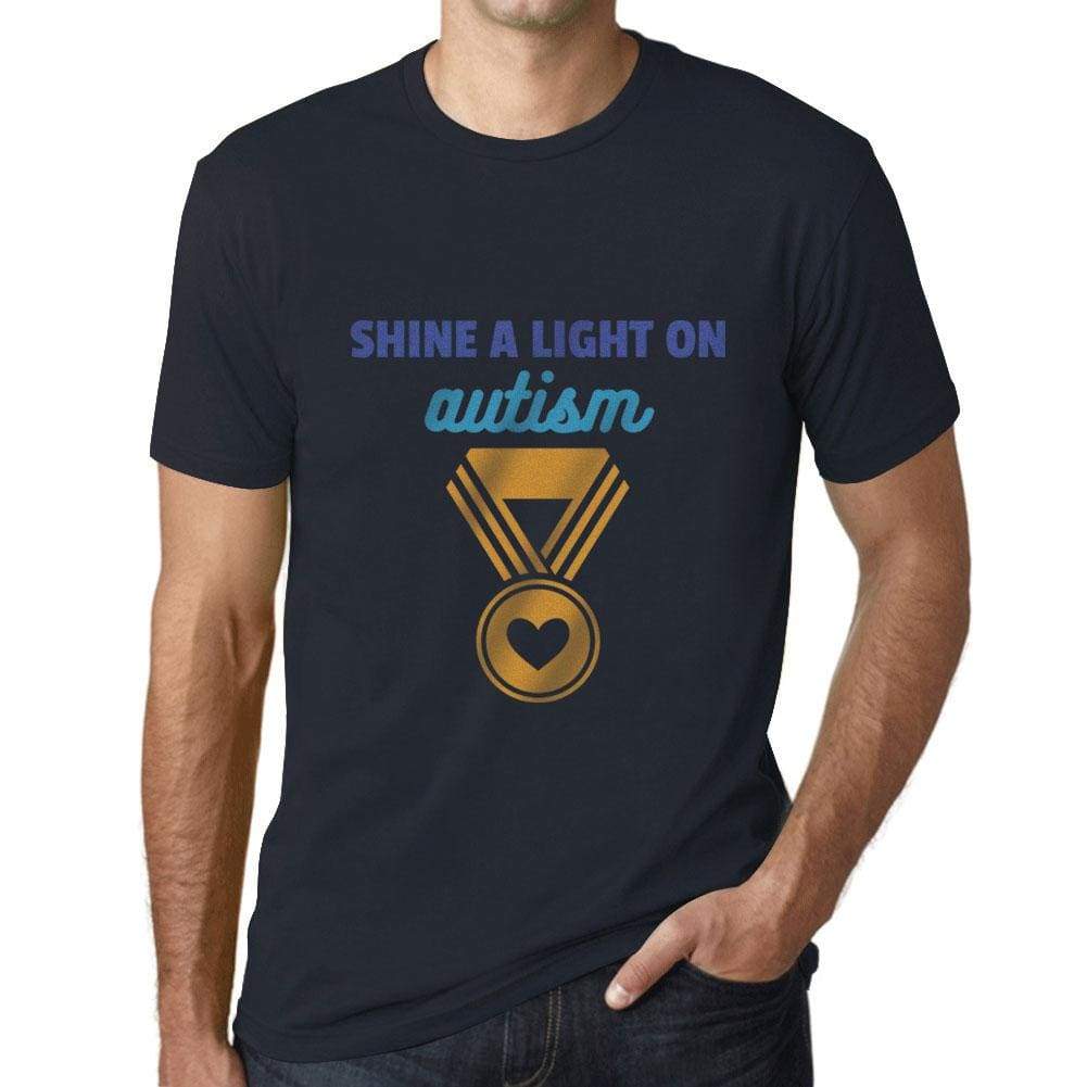 Mens Graphic T-Shirt Shine a Light on Autism Navy - Navy / XS / Cotton - T-Shirt