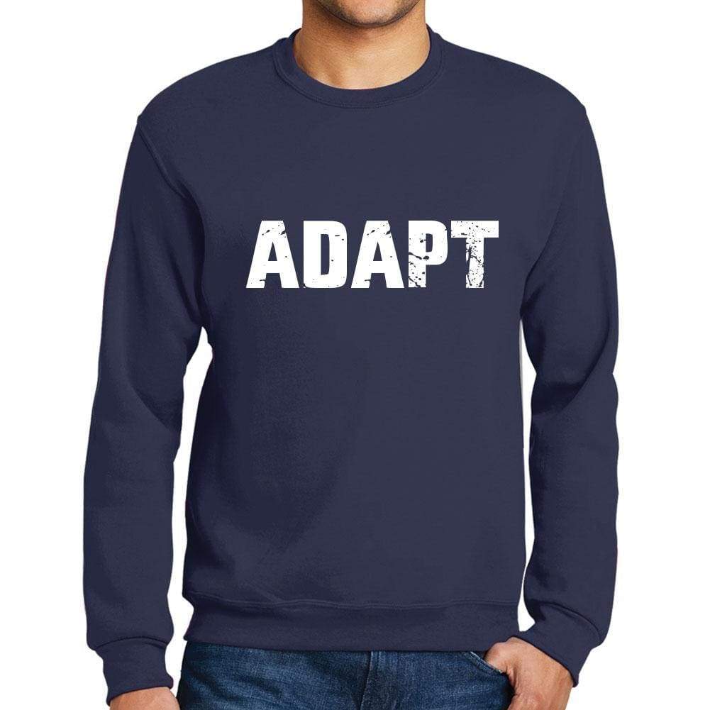 Mens Printed Graphic Sweatshirt Popular Words Adapt French Navy - French Navy / Small / Cotton - Sweatshirts