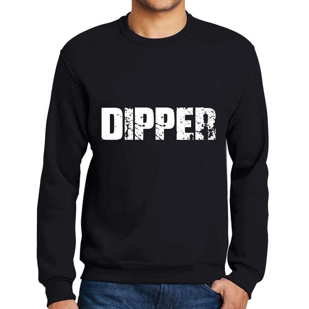 Mens Printed Graphic Sweatshirt Popular Words Dipper Deep Black - Deep Black / Small / Cotton - Sweatshirts