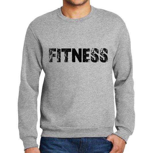 Mens Printed Graphic Sweatshirt Popular Words Fitness Grey Marl - Grey Marl / Small / Cotton - Sweatshirts