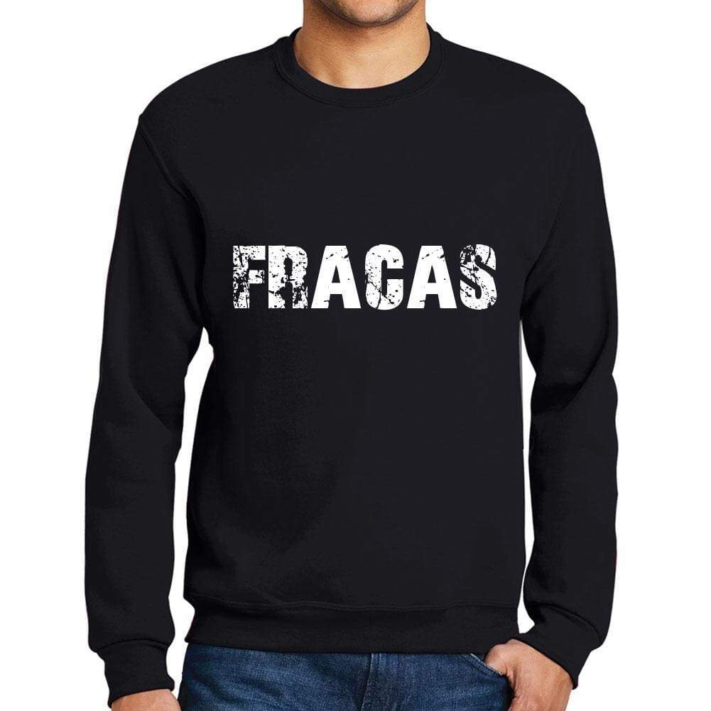 Mens Printed Graphic Sweatshirt Popular Words Fracas Deep Black - Deep Black / Small / Cotton - Sweatshirts