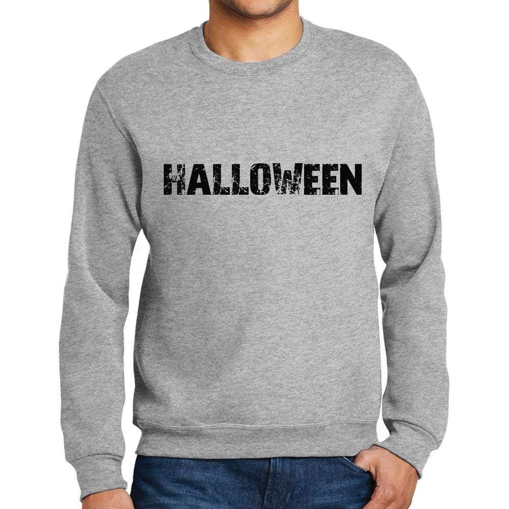 Mens Printed Graphic Sweatshirt Popular Words Halloween Grey Marl - Grey Marl / Small / Cotton - Sweatshirts