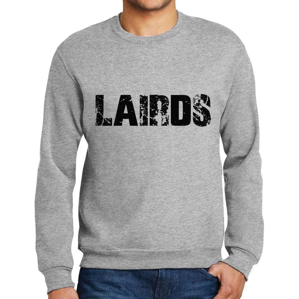 Mens Printed Graphic Sweatshirt Popular Words Lairds Grey Marl - Grey Marl / Small / Cotton - Sweatshirts