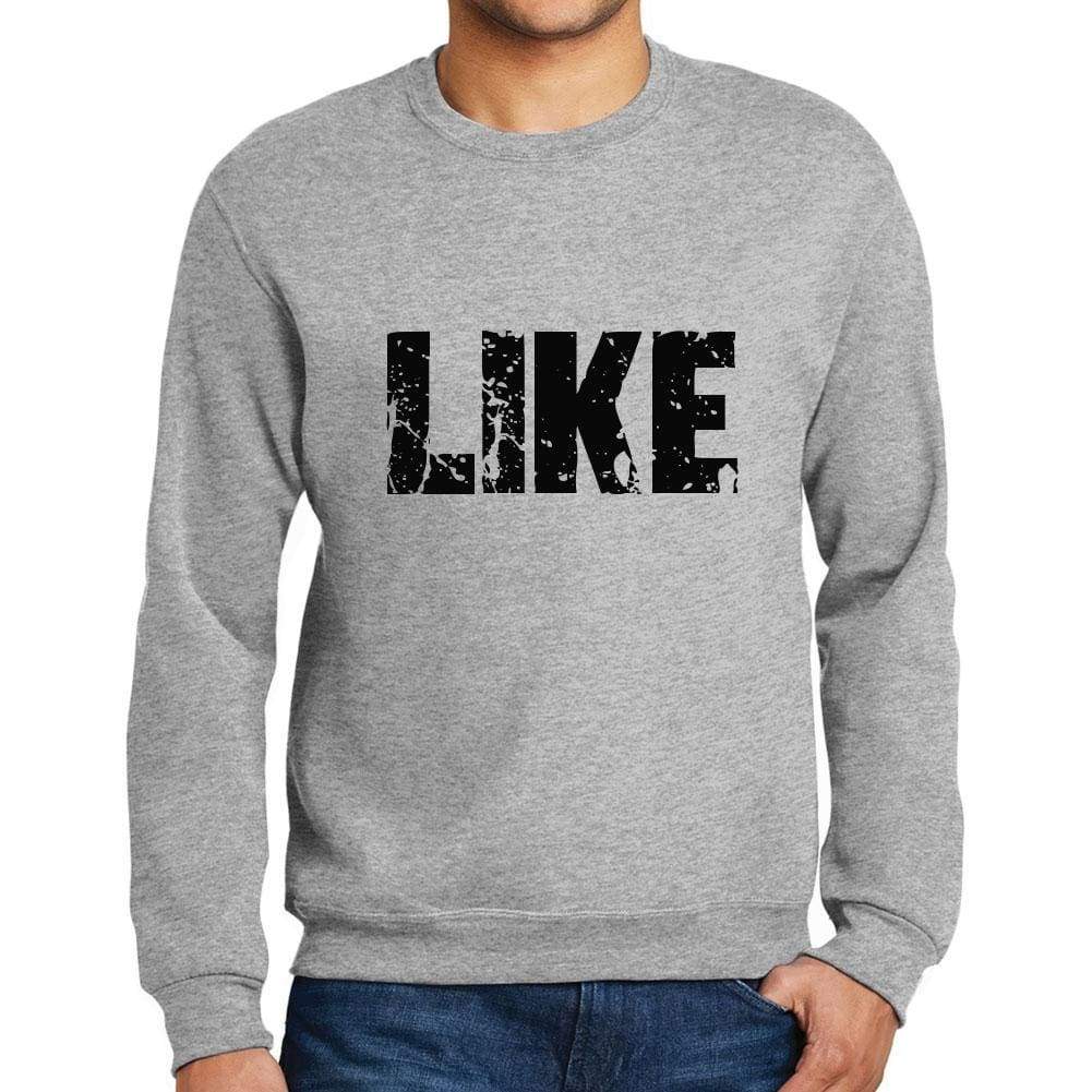 Mens Printed Graphic Sweatshirt Popular Words Like Grey Marl - Grey Marl / Small / Cotton - Sweatshirts