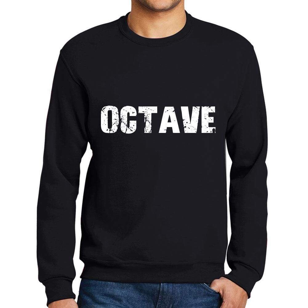 Mens Printed Graphic Sweatshirt Popular Words Octave Deep Black - Deep Black / Small / Cotton - Sweatshirts