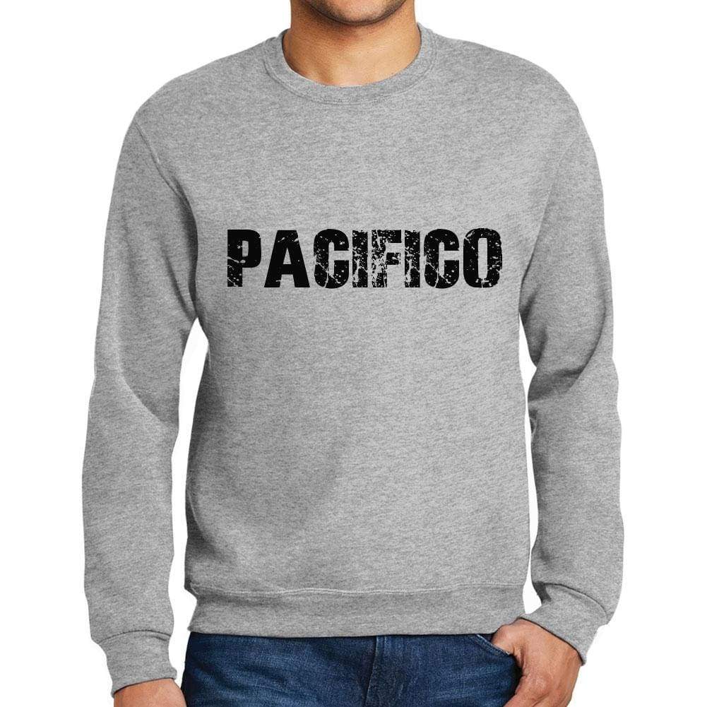 Mens Printed Graphic Sweatshirt Popular Words Pacifico Grey Marl - Grey Marl / Small / Cotton - Sweatshirts