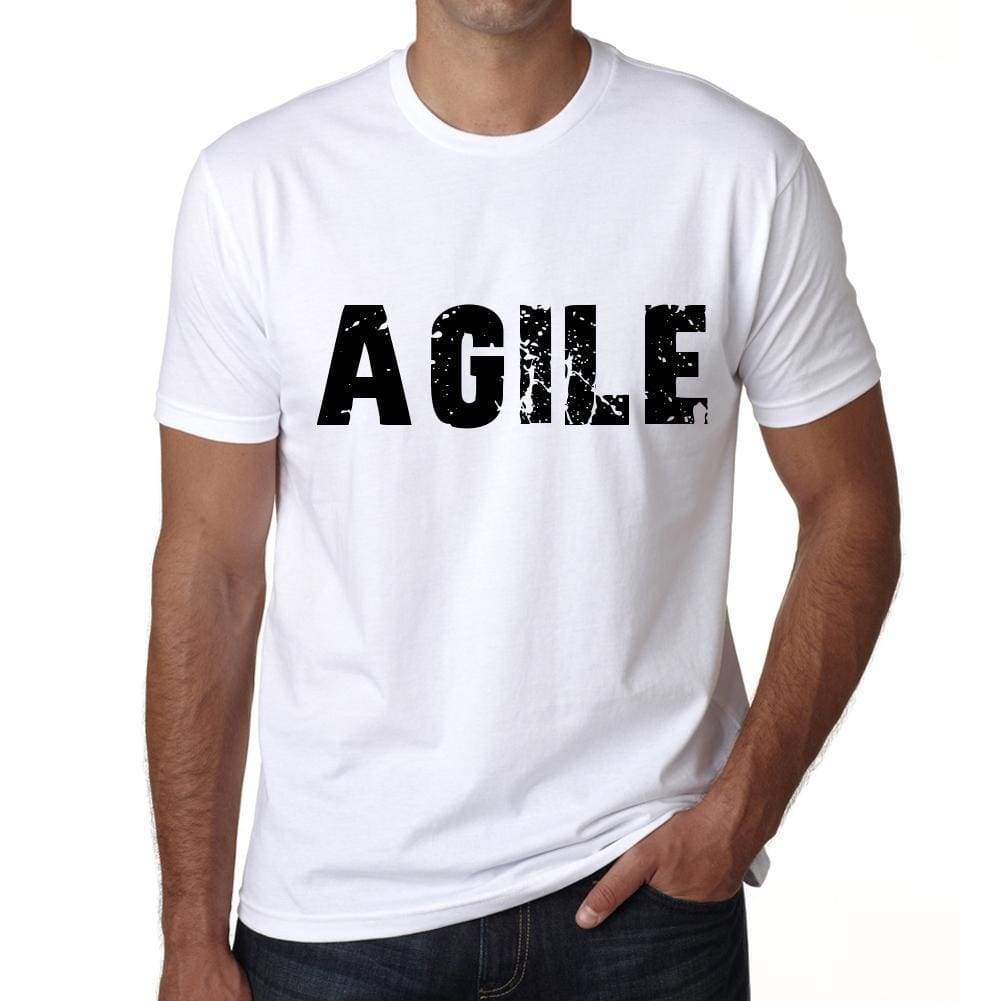 Mens Tee Shirt Vintage T Shirt Agile X-Small White 00561 - White / Xs - Casual