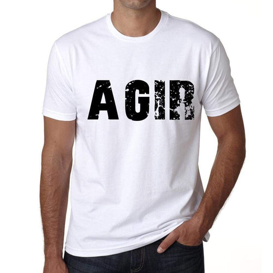 Mens Tee Shirt Vintage T Shirt Agir X-Small White 00560 - White / Xs - Casual