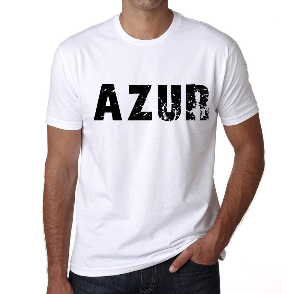 Mens Tee Shirt Vintage T Shirt Azur X-Small White 00560 - White / Xs - Casual