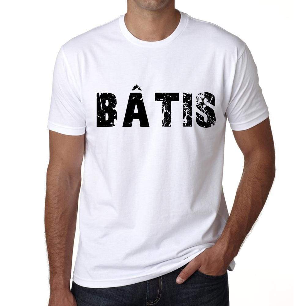 Mens Tee Shirt Vintage T Shirt Bâtis X-Small White 00561 - White / Xs - Casual