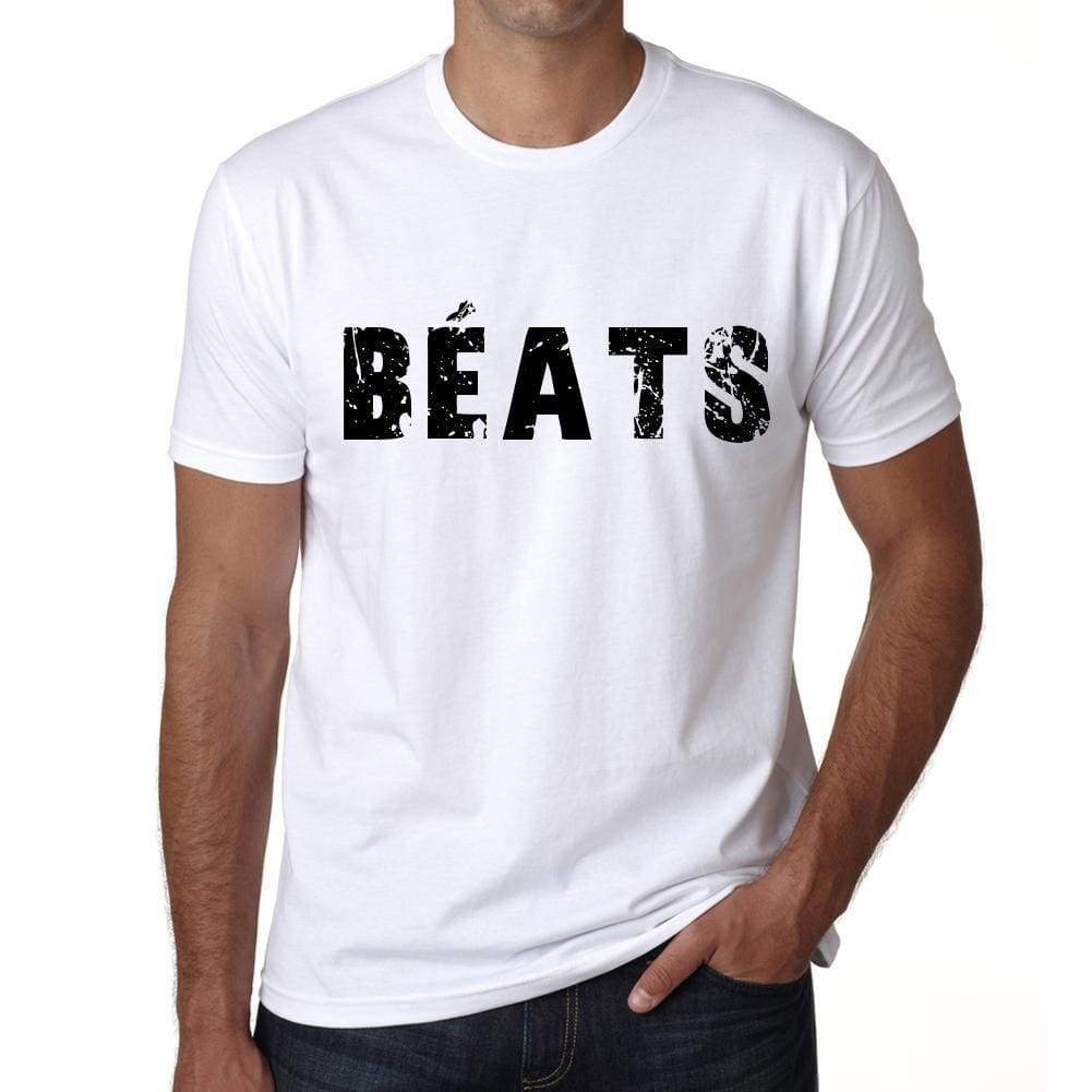 Mens Tee Shirt Vintage T Shirt Béats X-Small White 00561 - White / Xs - Casual