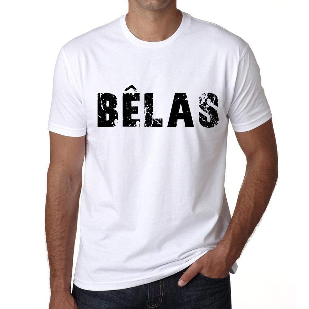 Mens Tee Shirt Vintage T Shirt Bêlas X-Small White 00561 - White / Xs - Casual