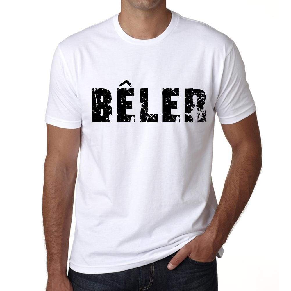 Mens Tee Shirt Vintage T Shirt Bêler X-Small White 00561 - White / Xs - Casual