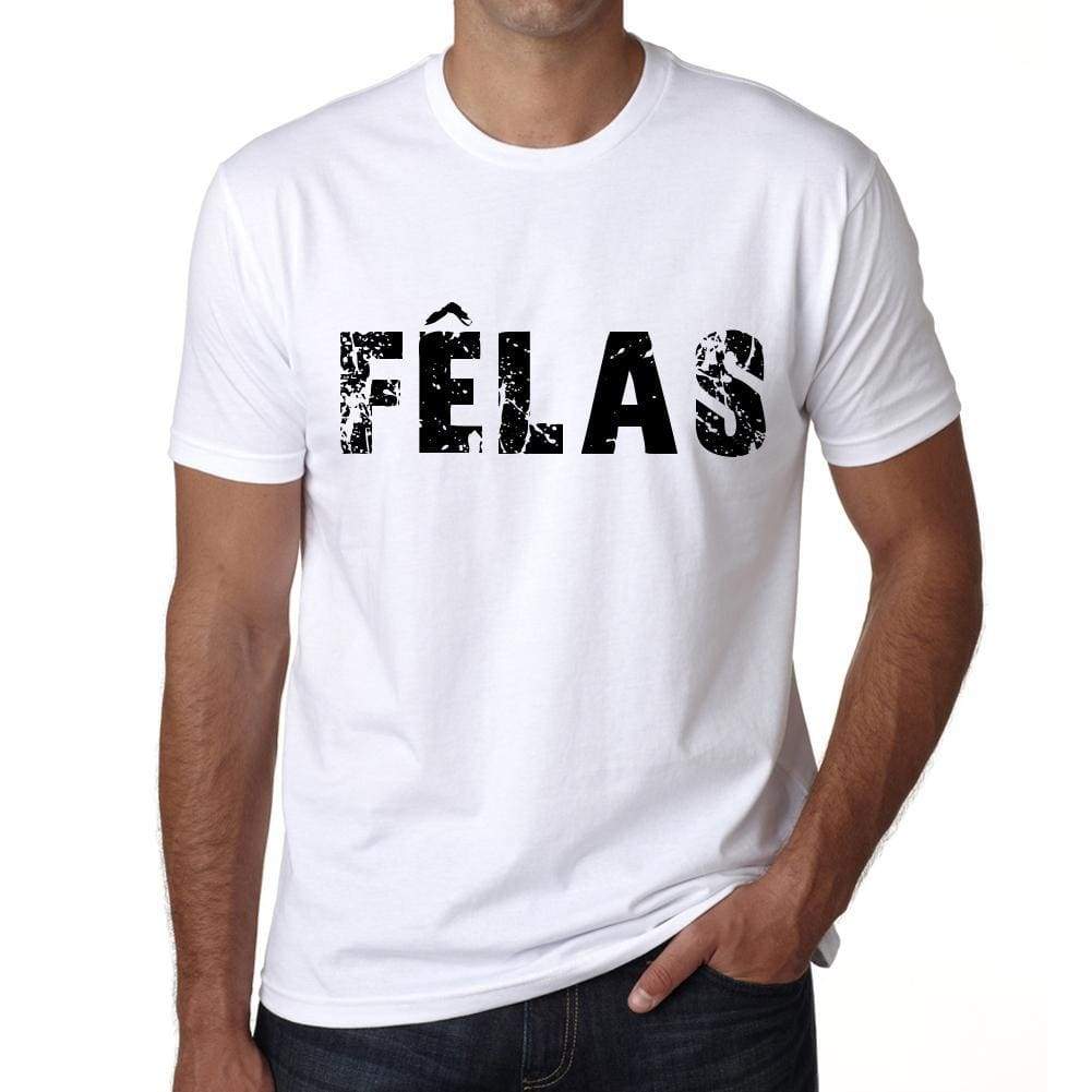 Mens Tee Shirt Vintage T Shirt Fêlas X-Small White 00561 - White / Xs - Casual