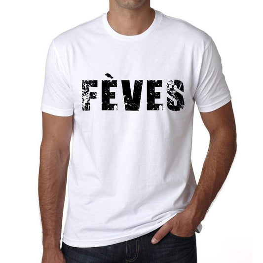 Mens Tee Shirt Vintage T Shirt Féves X-Small White 00561 - White / Xs - Casual