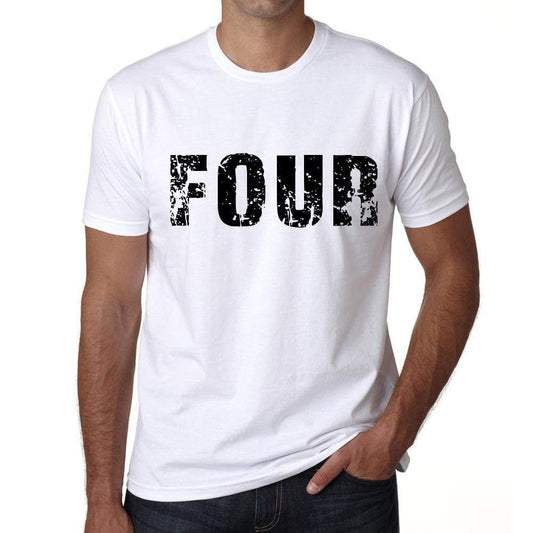 Mens Tee Shirt Vintage T Shirt Four X-Small White 00560 - White / Xs - Casual