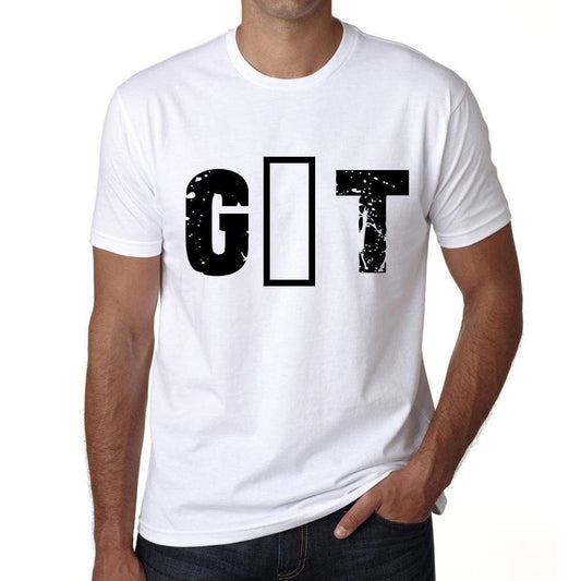 Mens Tee Shirt Vintage T Shirt Gît X-Small White 00559 - White / Xs - Casual