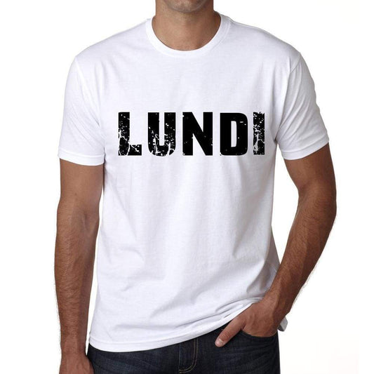 Mens Tee Shirt Vintage T Shirt Lundi X-Small White - White / Xs - Casual