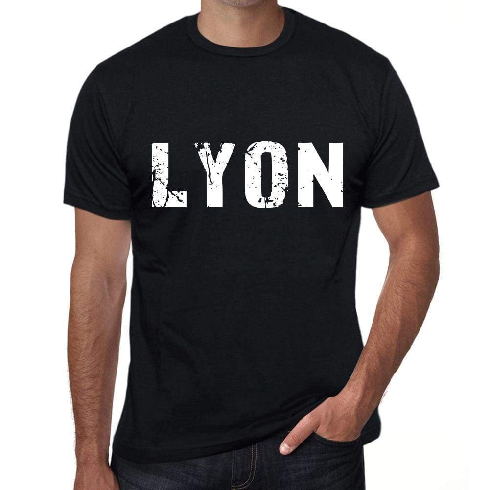 Mens Tee Shirt Vintage T Shirt Lyon X-Small Black 00557 - Black / Xs - Casual