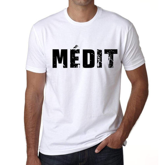 Mens Tee Shirt Vintage T Shirt Médit X-Small White - White / Xs - Casual