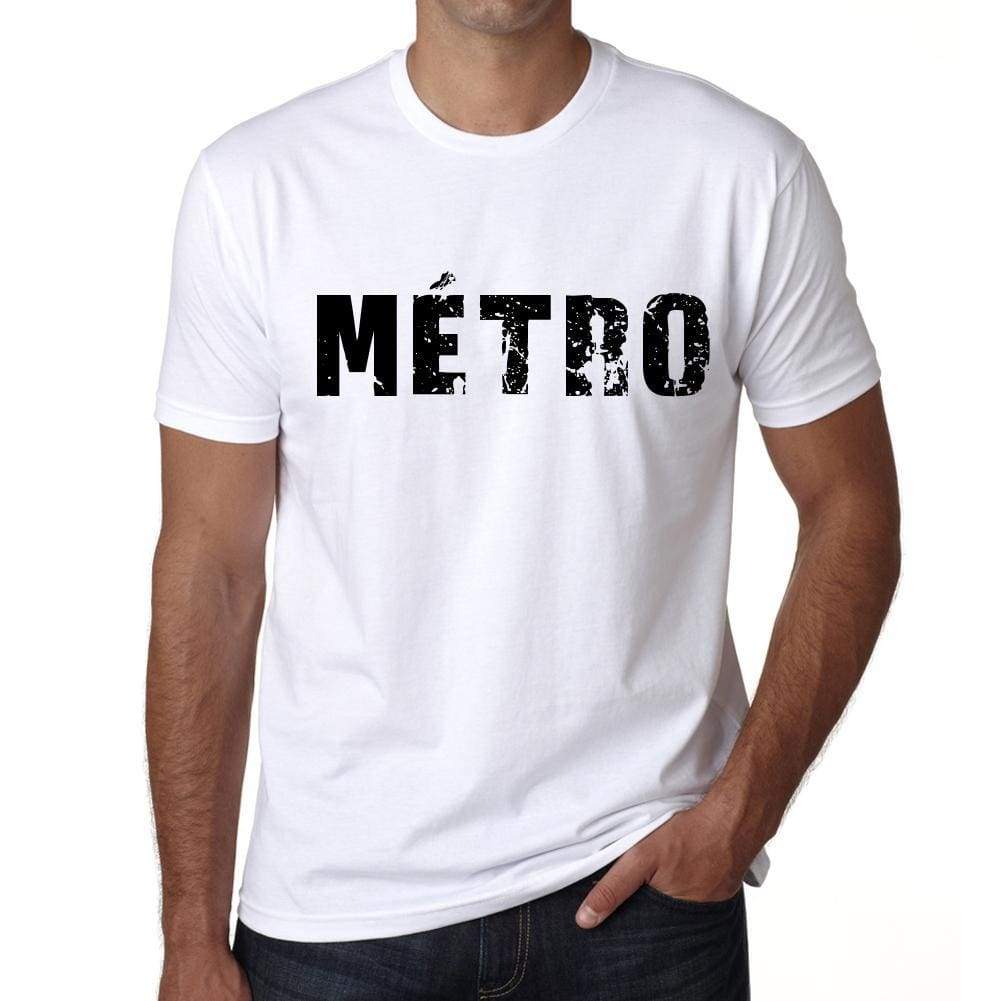 Mens Tee Shirt Vintage T Shirt Métro X-Small White - White / Xs - Casual